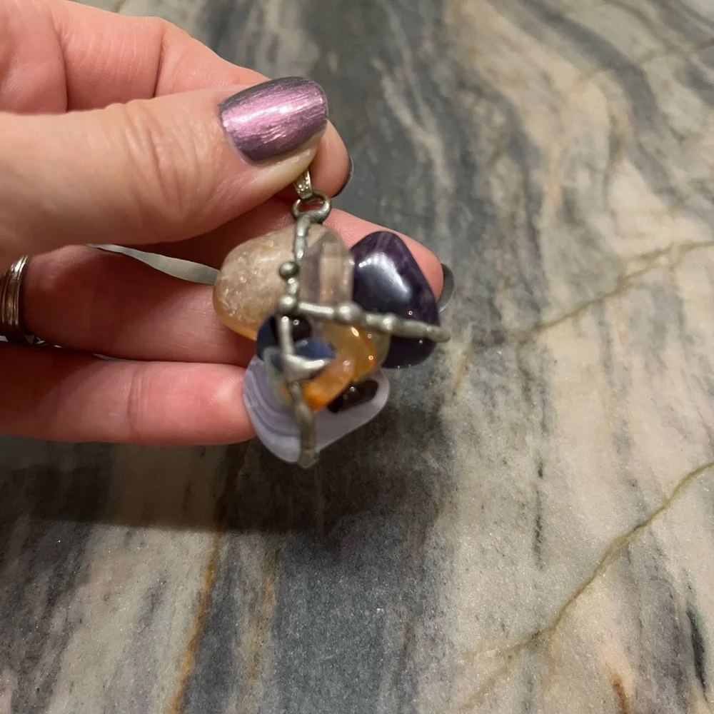 chakra amulet pendant Healing Zodiac Crystals  Approx 1.25” tall